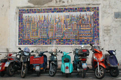 Wall art and scooters